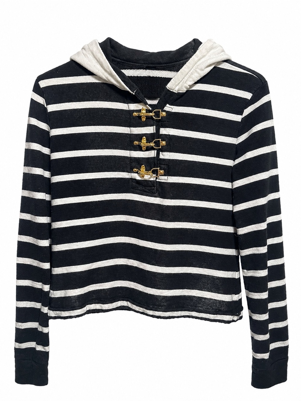 Lauren Ralph Lauren Striped Hooded Toggle Pullover Sweatshirt | MP